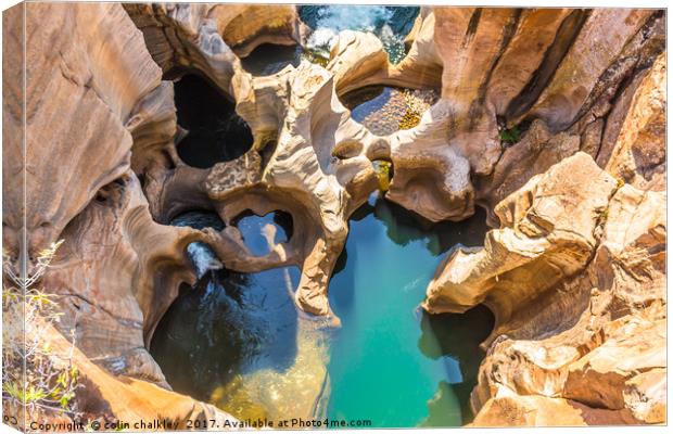 Bourkes Luck Potholes - South Africa Canvas Print by colin chalkley