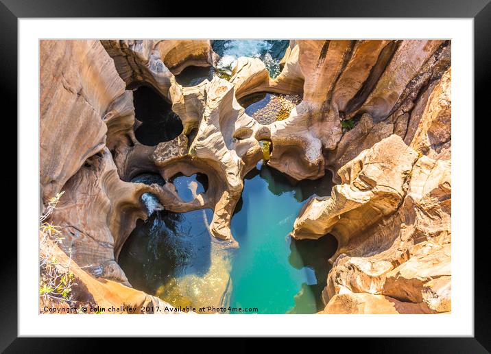 Bourkes Luck Potholes - South Africa Framed Mounted Print by colin chalkley