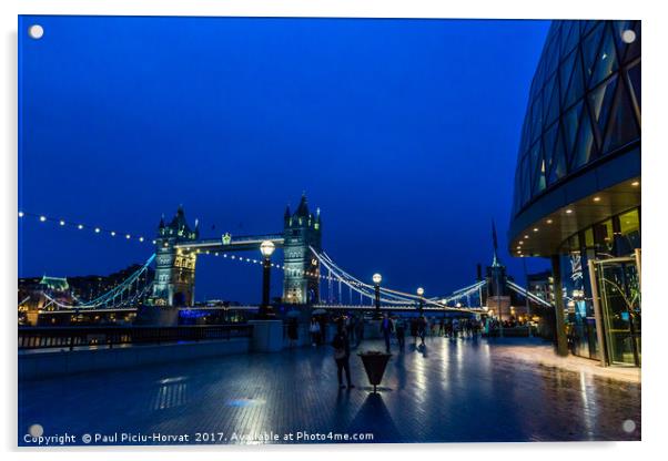 Tower Bridge & City Hall during the blue hour Acrylic by Paul Piciu-Horvat