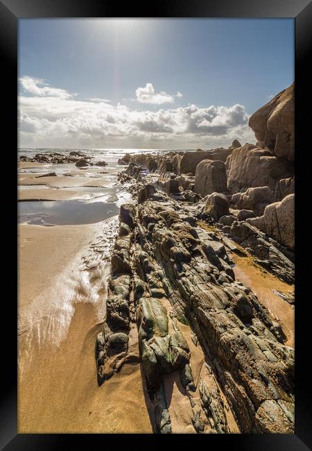 Rock, sand and sea Framed Print by Images of Devon