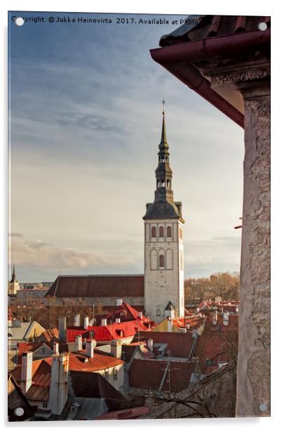 St Nicholas Church in Tallinn, Estonia Acrylic by Jukka Heinovirta