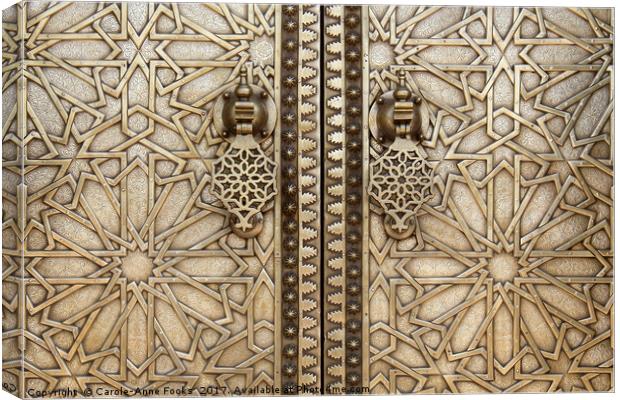 Doors of Beauty, Fes, Morocco Canvas Print by Carole-Anne Fooks