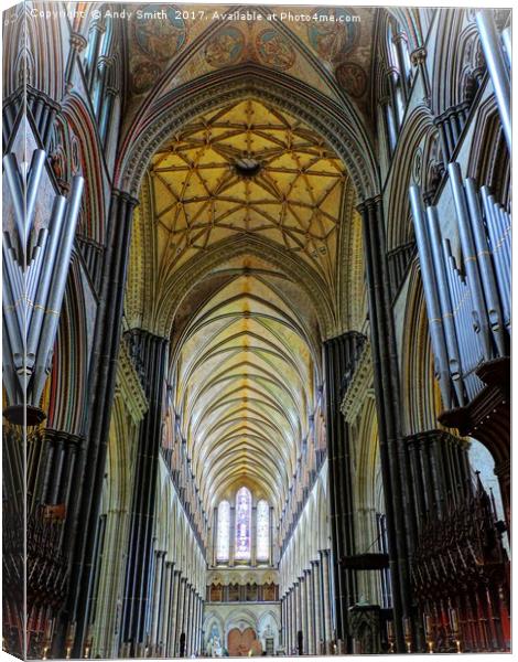    Salisbury Cathedral        Canvas Print by Andy Smith