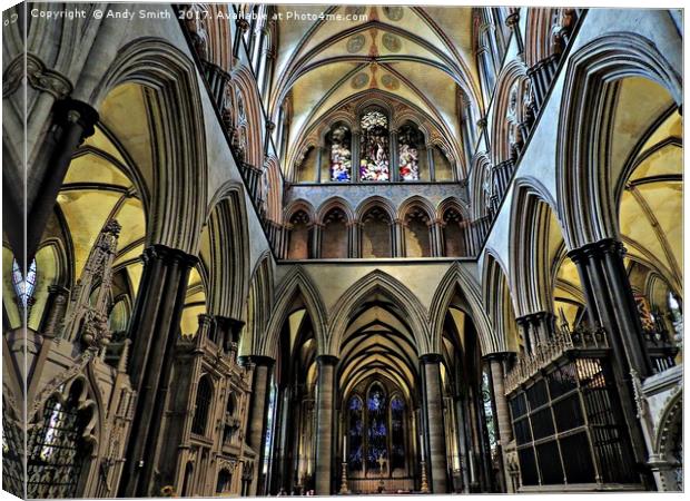 salisbury cathedral           Canvas Print by Andy Smith