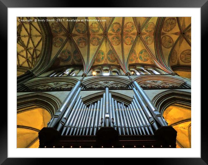 salisbury cathedral organ pipes           Framed Mounted Print by Andy Smith