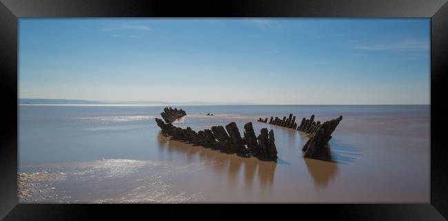 brean sands shipwreck Framed Print by kevin murch