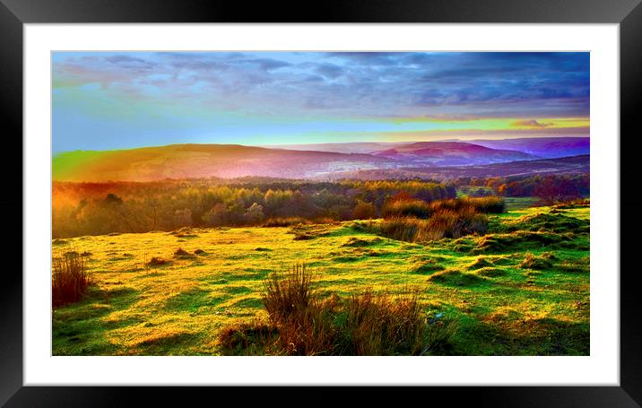 A Peak District Sunset. Framed Mounted Print by Darren Burroughs