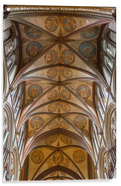 Salisbury Cathedral - ceiling Acrylic by Paul Piciu-Horvat