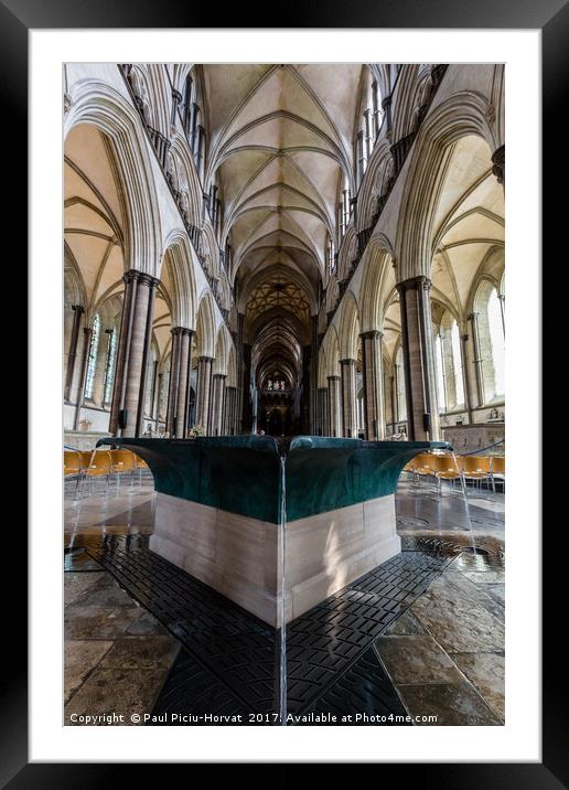 Salisbury Cathedral Font Framed Mounted Print by Paul Piciu-Horvat