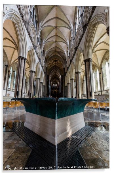 Salisbury Cathedral Font Acrylic by Paul Piciu-Horvat