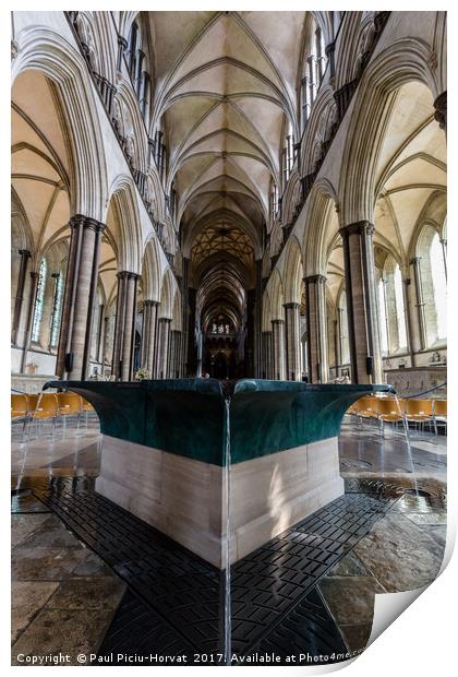 Salisbury Cathedral Font Print by Paul Piciu-Horvat
