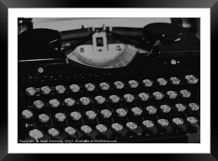 Royal Typewriter Framed Mounted Print by Janet Simmons