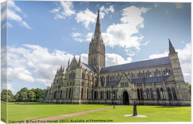 Salisbury Cathedral - exterior Canvas Print by Paul Piciu-Horvat