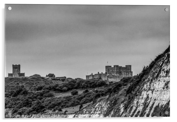 Dover Castle & White Cliffs Acrylic by Paul Piciu-Horvat