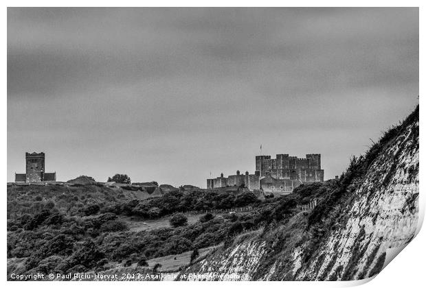 Dover Castle & White Cliffs Print by Paul Piciu-Horvat