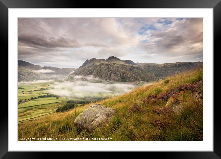 Mist in Langdale Valley Framed Mounted Print by Phil Buckle