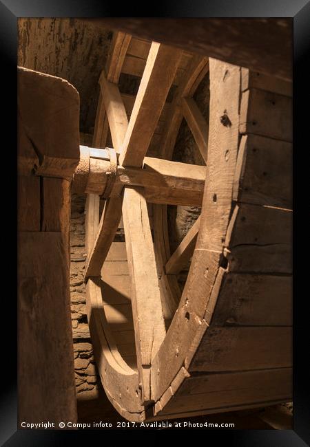 inside old wheel of a mill Framed Print by Chris Willemsen