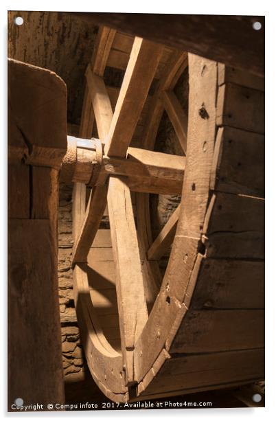 inside old wheel of a mill Acrylic by Chris Willemsen