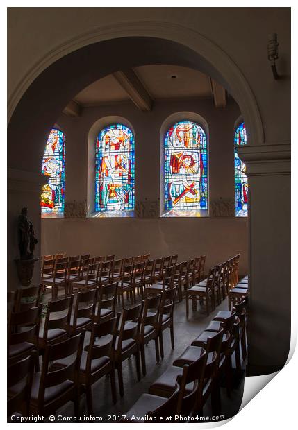 windows from inside church  Print by Chris Willemsen