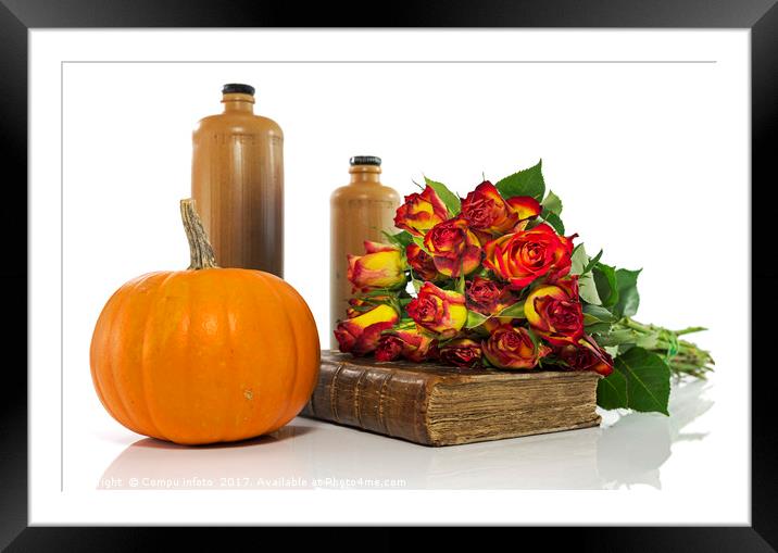 still life with red roses Framed Mounted Print by Chris Willemsen