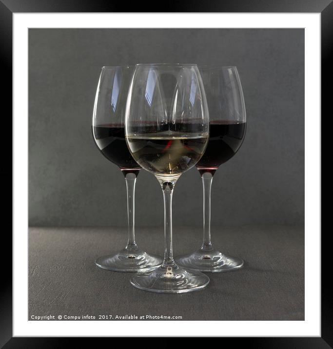 three glasses of wine Framed Mounted Print by Chris Willemsen