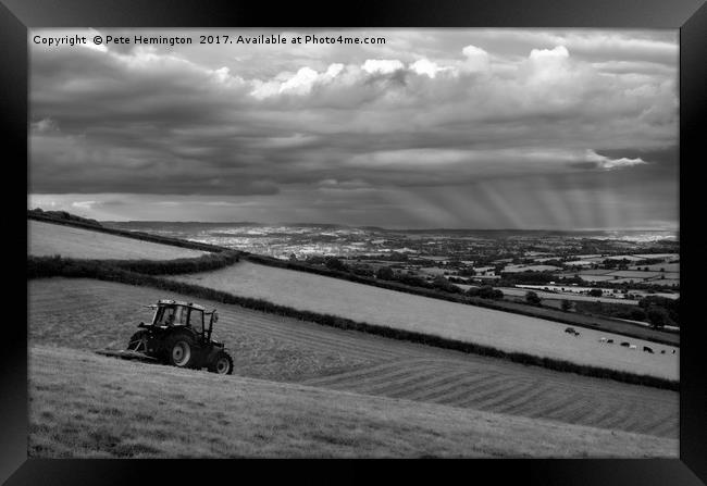 Hay making in Mid Devon Framed Print by Pete Hemington