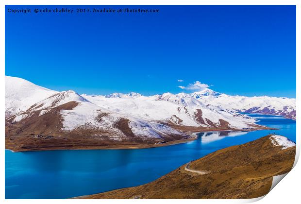A Sacred Lake in Tibet Print by colin chalkley
