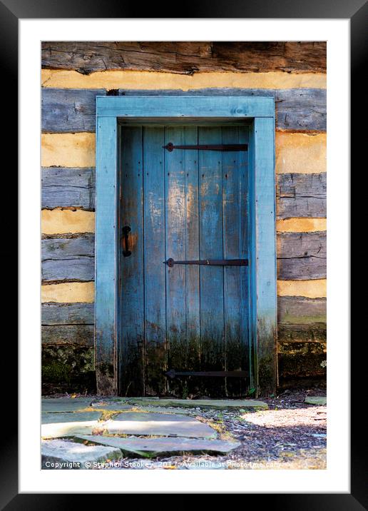 Blue Cabin Door  Framed Mounted Print by Stephen Stookey