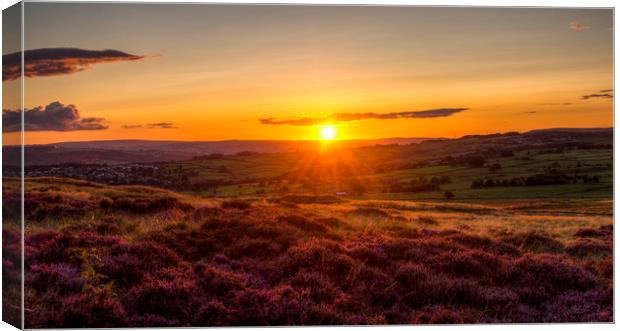 Baildon Moor at Sunset Canvas Print by David Oxtaby  ARPS