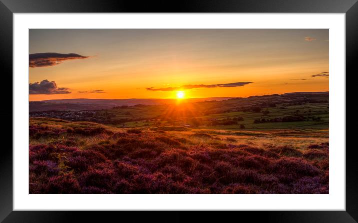 Baildon Moor at Sunset Framed Mounted Print by David Oxtaby  ARPS