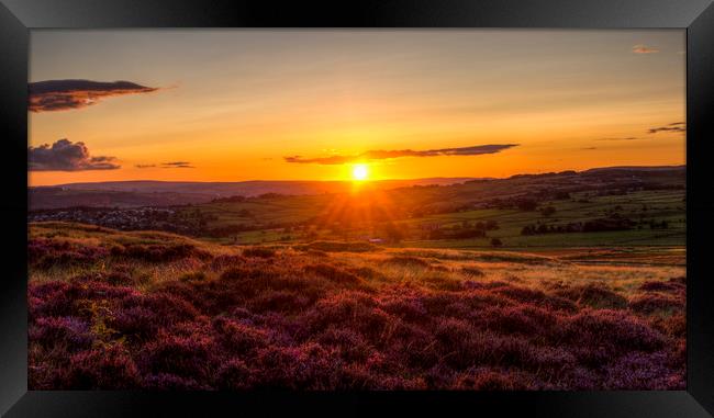 Baildon Moor at Sunset Framed Print by David Oxtaby  ARPS