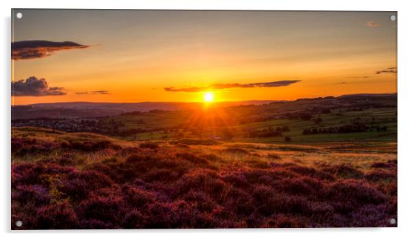 Baildon Moor at Sunset Acrylic by David Oxtaby  ARPS
