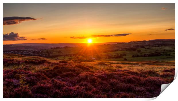 Baildon Moor at Sunset Print by David Oxtaby  ARPS
