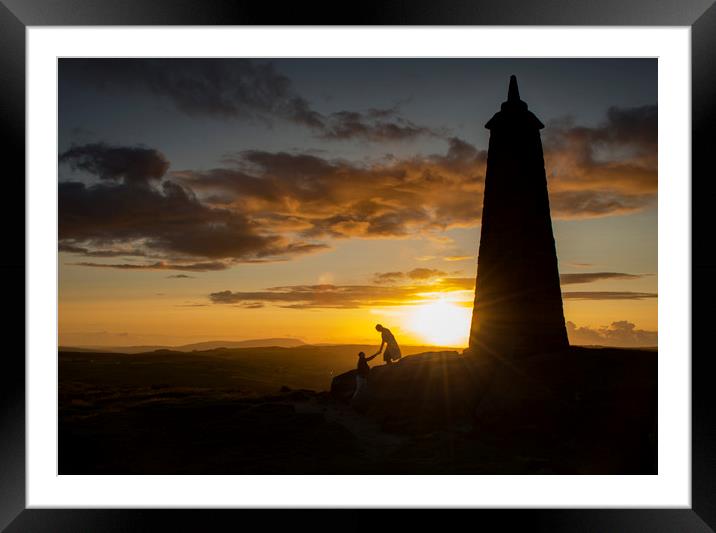Sun Setting over wainman's pinnacle Framed Mounted Print by David Oxtaby  ARPS
