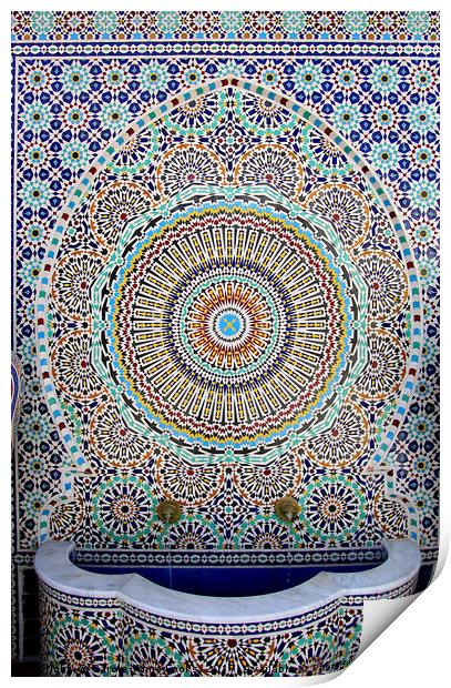 Fountain, Fes, Morocco Print by Carole-Anne Fooks
