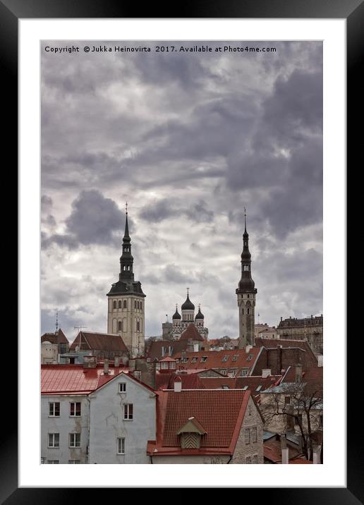 Cathedral Behind The Old Houses Framed Mounted Print by Jukka Heinovirta