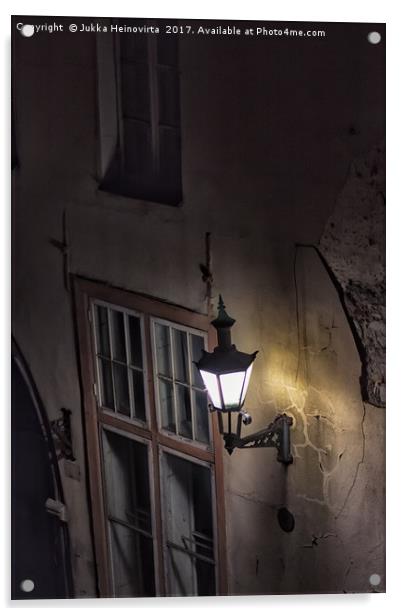 Old Lantern On The Wall Acrylic by Jukka Heinovirta