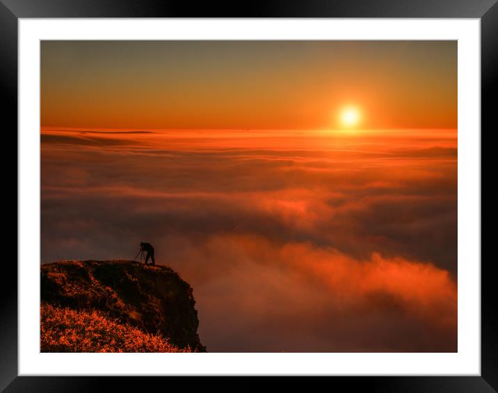 Inversion over Hope Valley from Mam Tor at sunrise Framed Mounted Print by Chantal Cooper