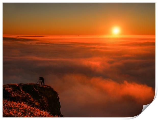 Inversion over Hope Valley from Mam Tor at sunrise Print by Chantal Cooper