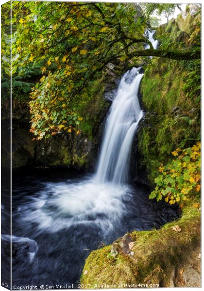 Snowdonia Waterfall Canvas Print by Ian Mitchell