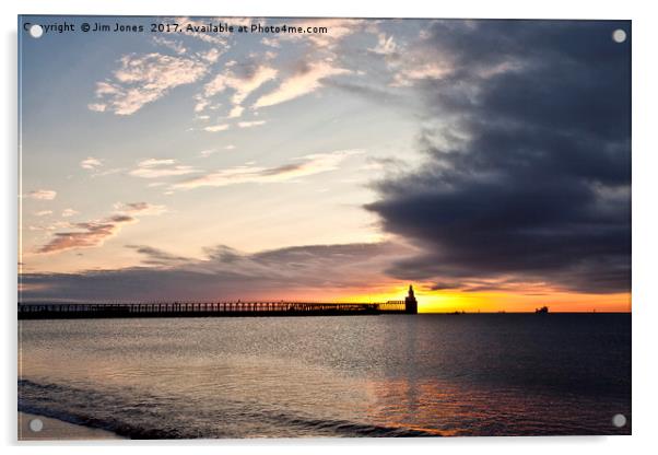 Sunrise over the piers Acrylic by Jim Jones