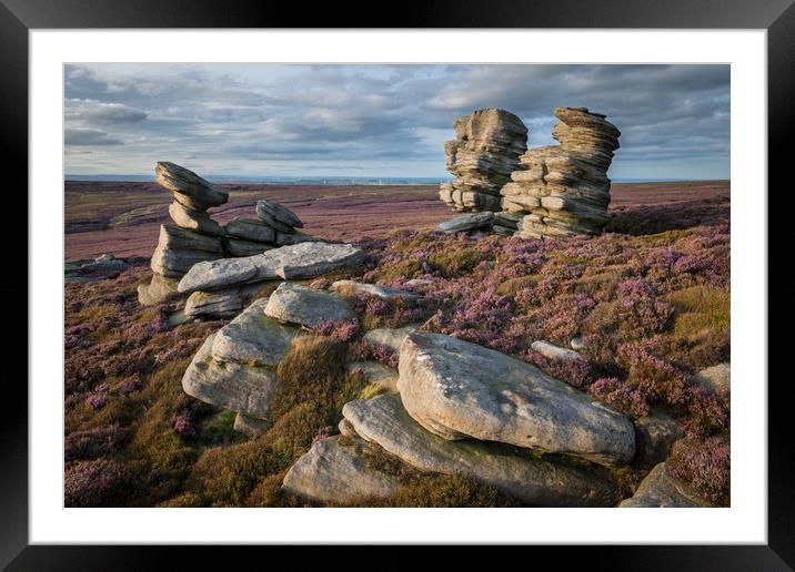 Rocking Stones and Crow Stones Sunset  Framed Mounted Print by James Grant