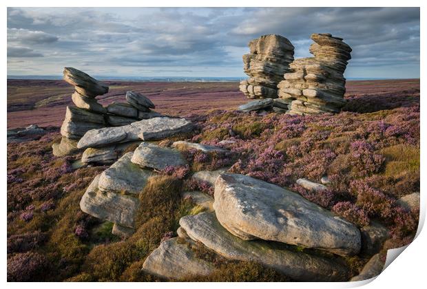 Rocking Stones and Crow Stones Sunset  Print by James Grant
