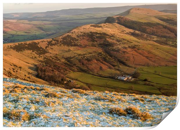 Peak District from Mam Tor overlooking Hope Valley Print by Chantal Cooper