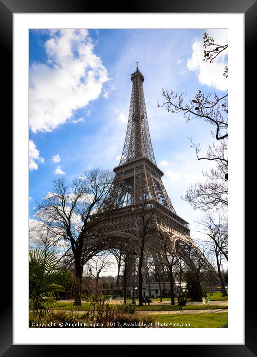 Eiffel Tower, Paris Framed Mounted Print by Angela Bragato