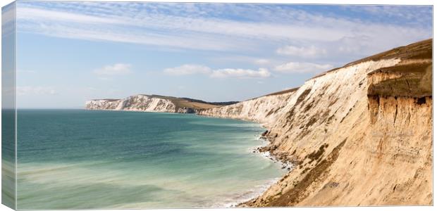 Freshwater Cliffs Isle Of Wight Canvas Print by Wight Landscapes