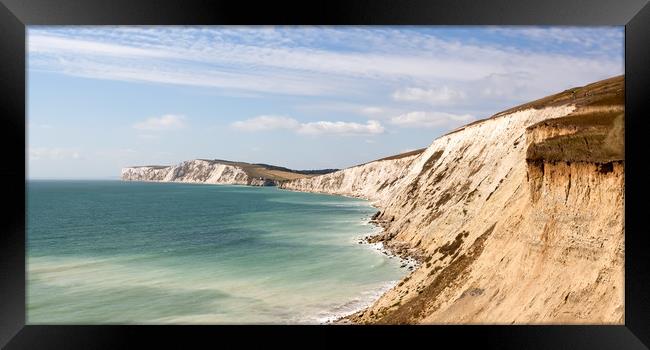 Freshwater Cliffs Isle Of Wight Framed Print by Wight Landscapes