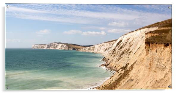 Freshwater Cliffs Isle Of Wight Acrylic by Wight Landscapes