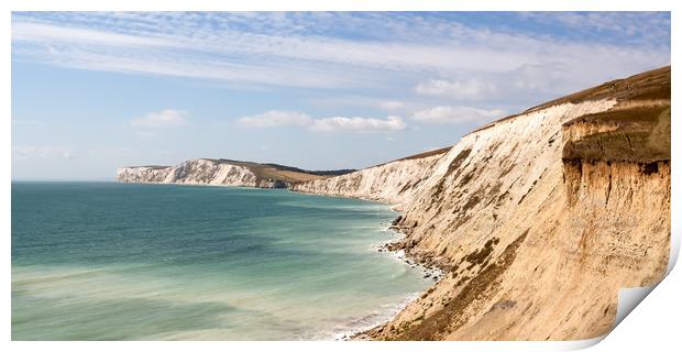 Freshwater Cliffs Isle Of Wight Print by Wight Landscapes