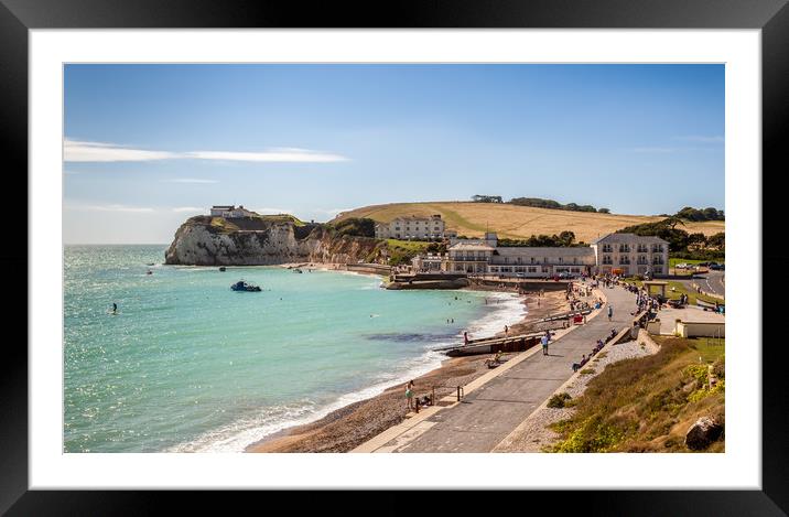 Freshwater Bay Beach Isle Of Wight Framed Mounted Print by Wight Landscapes